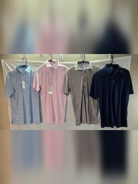 Lot of 4 Collars & Co Men's Size Medium Polo Dress Shirts NWT & NWOT